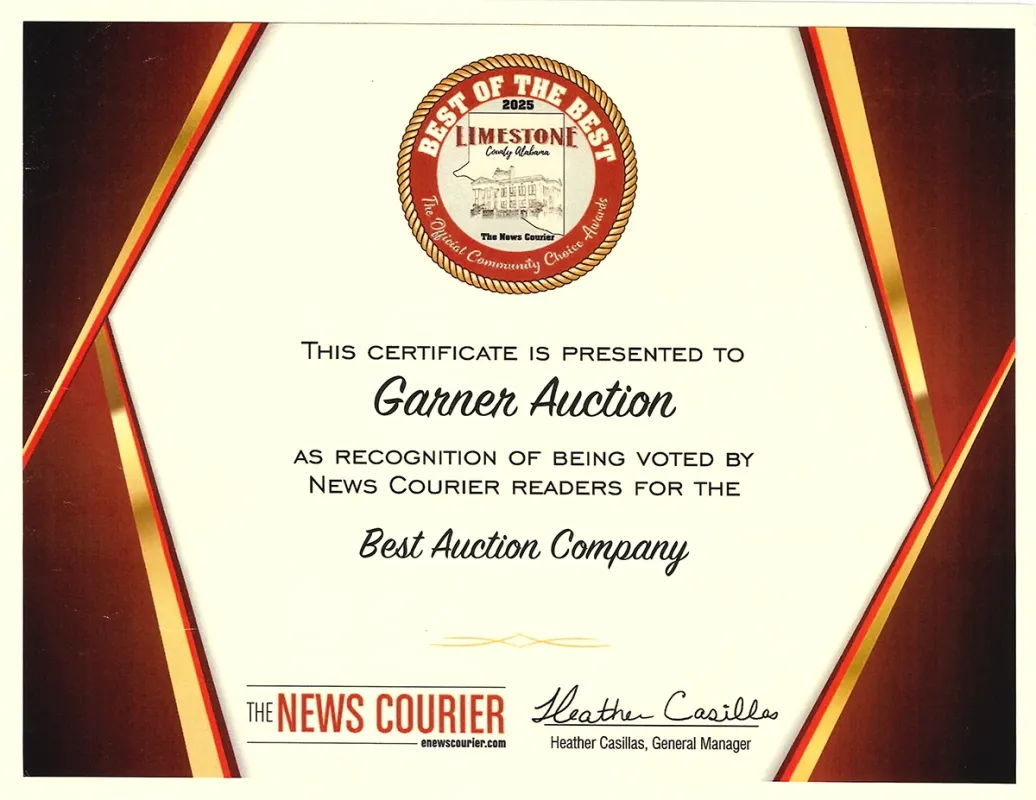 Garner Auctions — Award & Recognition